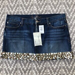 Abercrombie and Fitch Ezra Fitch denim mini skirt with embellished trim size 29